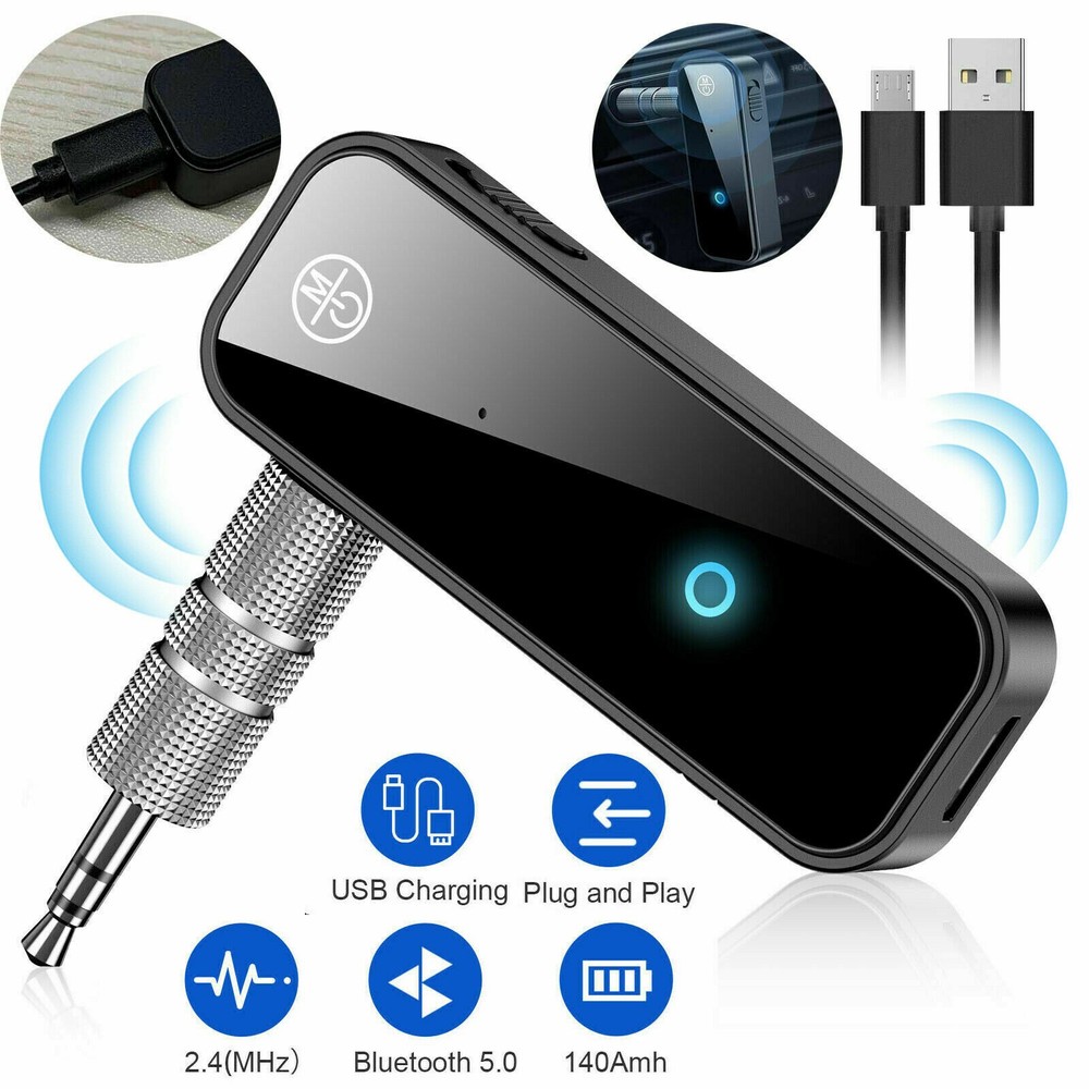 2 IN 1 USB Bluetooth 5.0 Audio Transmitter Receiver Adapter 3.5 AUX Cable N