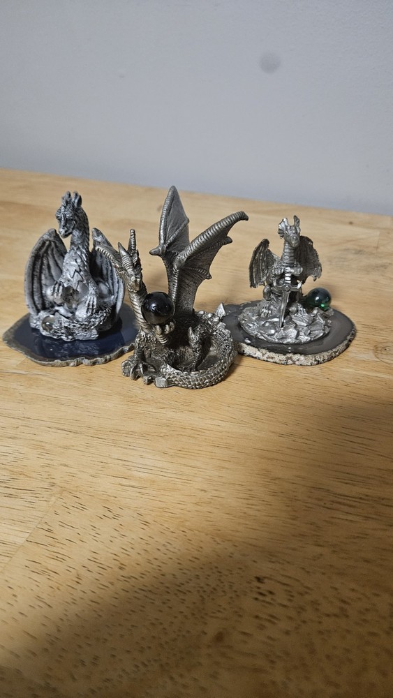 Vintage 3pic Dragons Statue