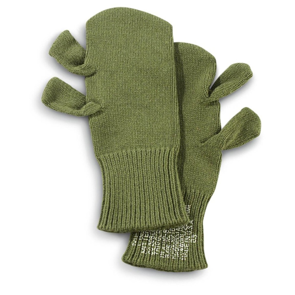 USGI OD Wool Trigger Finger Mittens - Medium