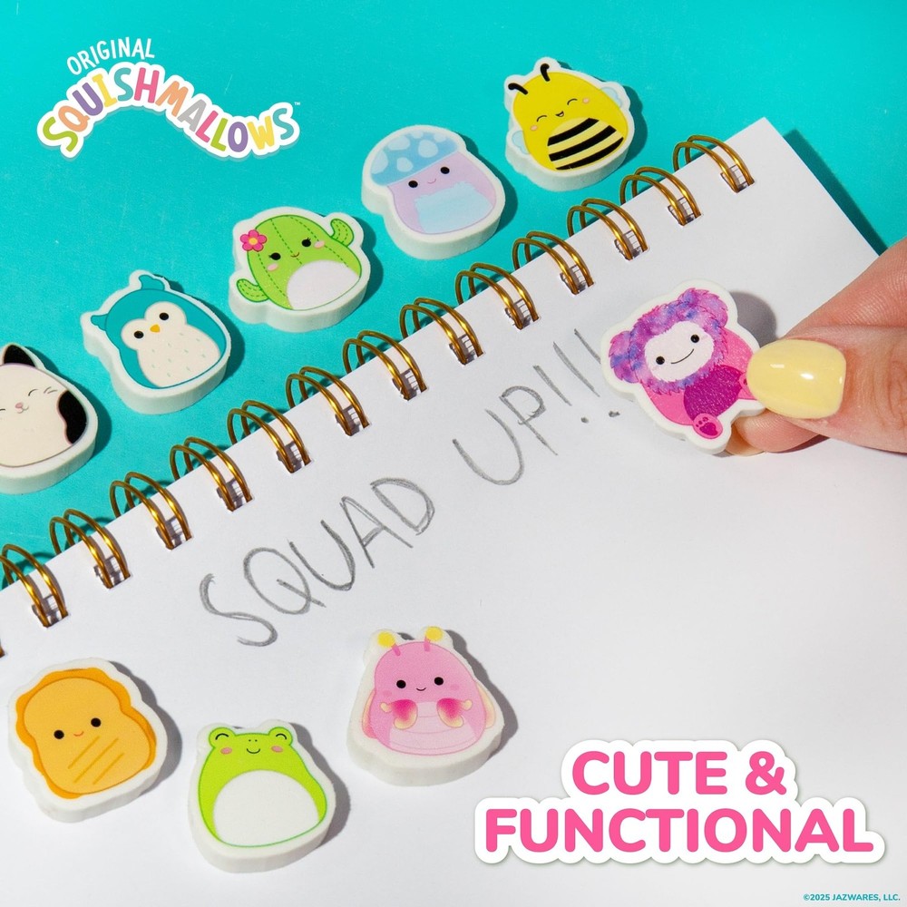 Original Squishmallows Mini Eraser Set, 25 Small Erasers, Multi
