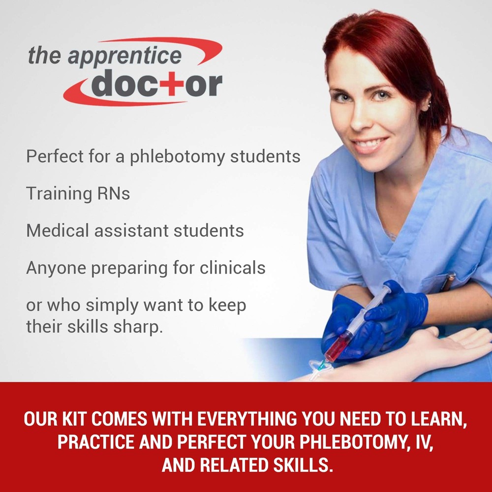 Venipuncture Practice Kit & Online Training for Nurses & Phlebotomists. Pract...