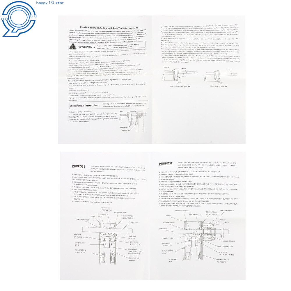 Replace For Electric Powered Trailer Jack Kit 12000 Lbs For Trailer 1824200100