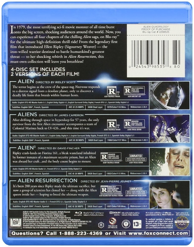 Alien Quadrilogy (Blu-ray) NEW