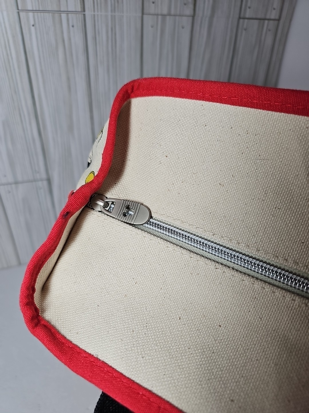 Disney Parks Walt World Canvas Mickey Mouse Allover Tote Bag Heavy Duty Zipper