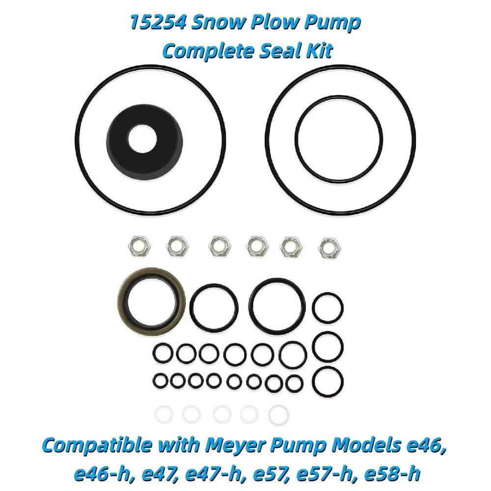 15254 Snow Plow Pump Complete Seal Kit Fits Meyer Pump Models E46,E47,E57,E58-H