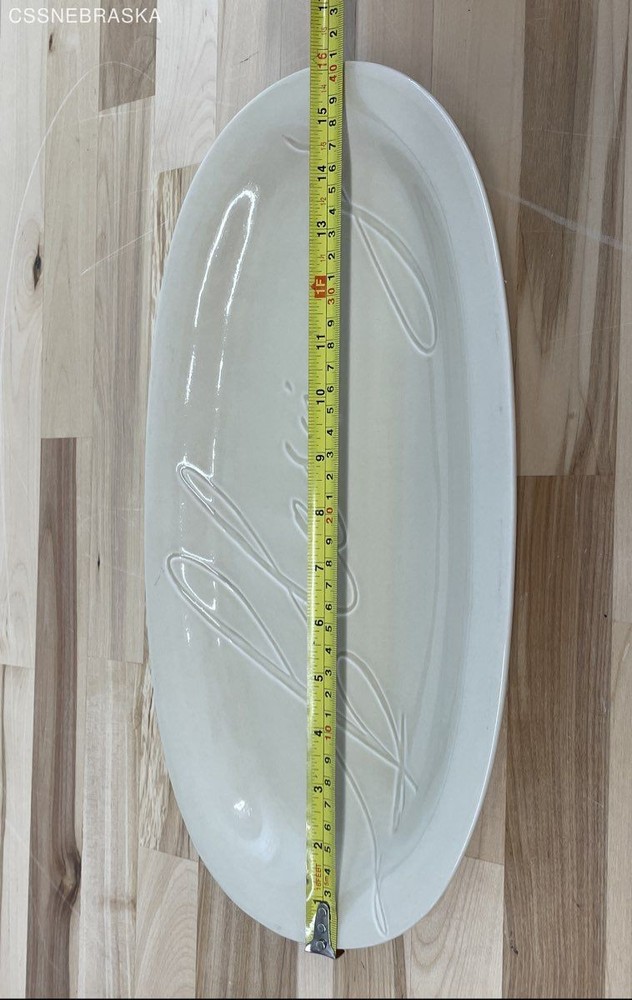 Blessings Hallmark Platter Ceramic Oval Tan Cream