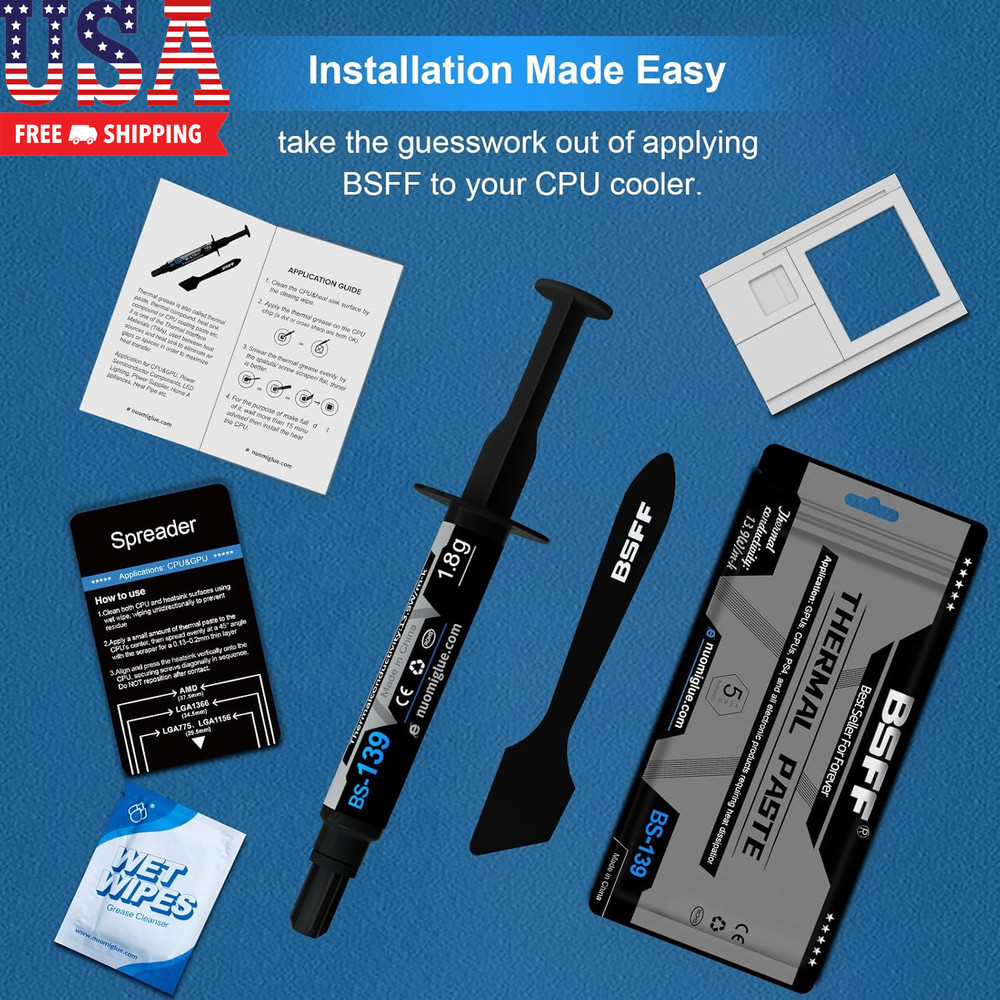 Thermal Paste, 1.8G with Toolkit CPU Paste Thermal Compound Paste Heatsink for I