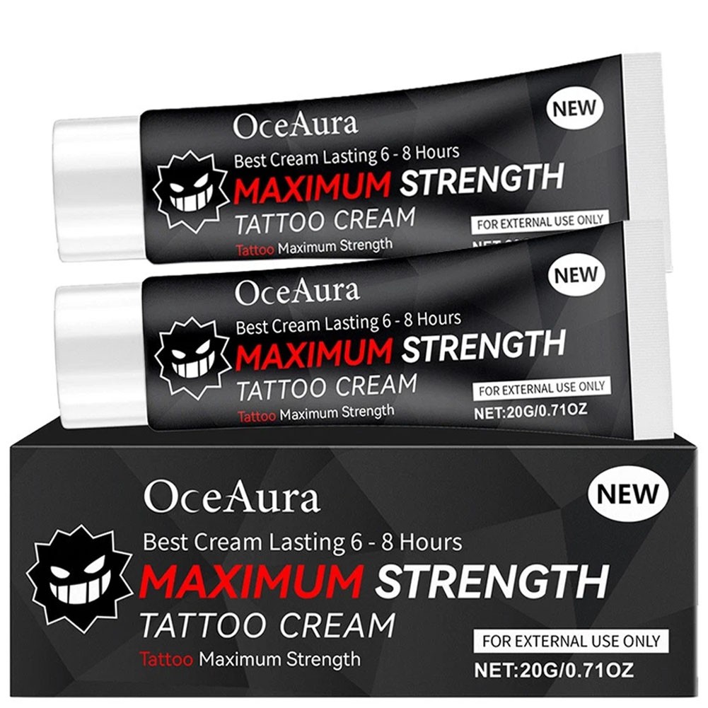 2PCS Tattoo Numibing Cream Gel 20g-Up to 6 Hours Extra Strength for Tattoos