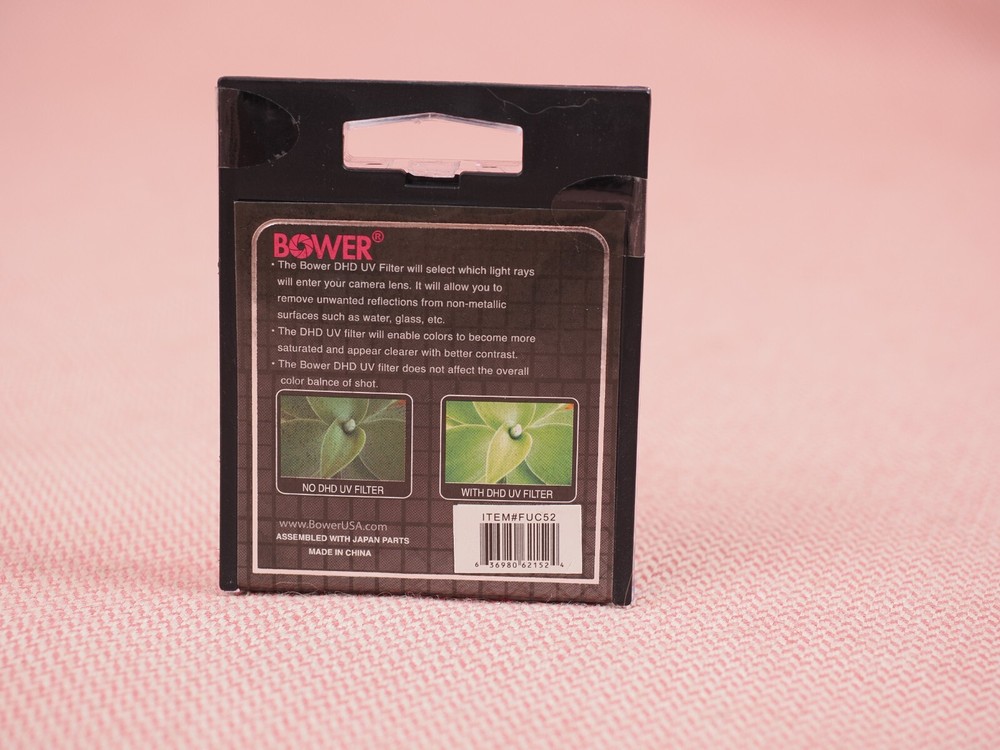 Bower Digital HD 52 mm UV Lens Filter (Black)