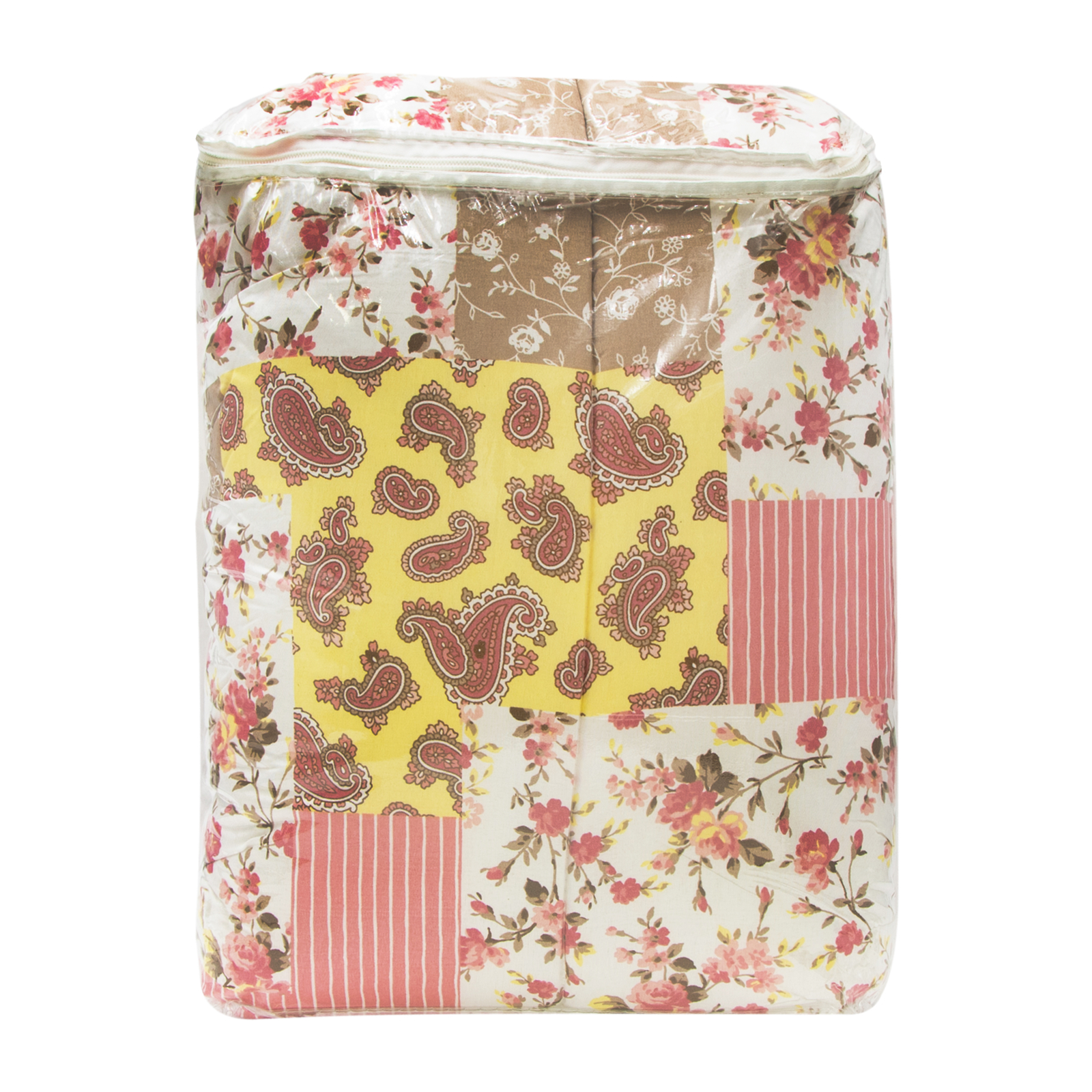 Gold Coast 8 Pc Bed in a Bag Elm Pink and Yellow Floral Comforter Set, Full