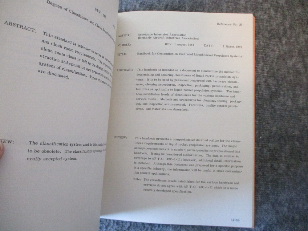 NASA APOLLO PROGRAM HANDBOOK CONTAMINATION CONTROL - 1966 MANNED SPACE FLIGHT