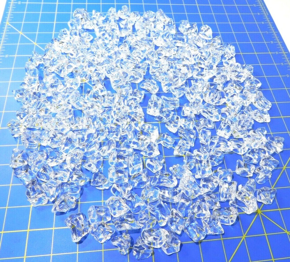 Acrylic Ice Chips chunks for Artificial Display, 2 Pound Bag NEW