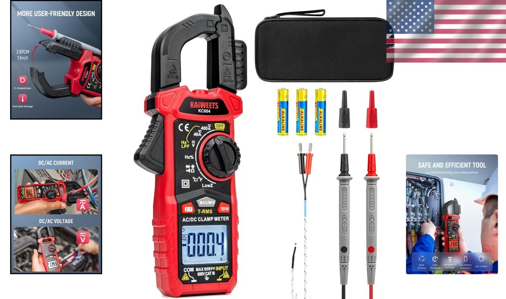 Digital Clamp Meter Multimeter with D-Shaped Jaw