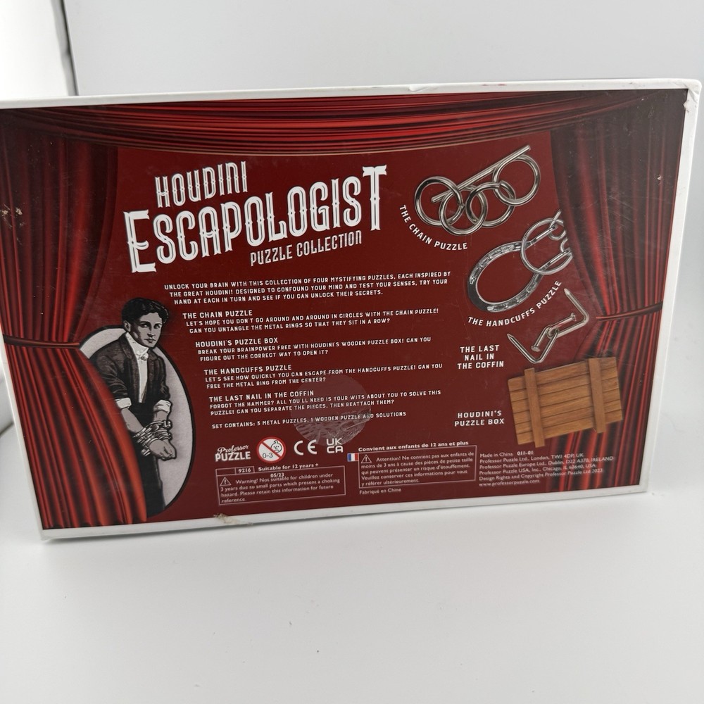 Professor Puzzle Houdini Escapologist 4 Collection, used, missing solutions