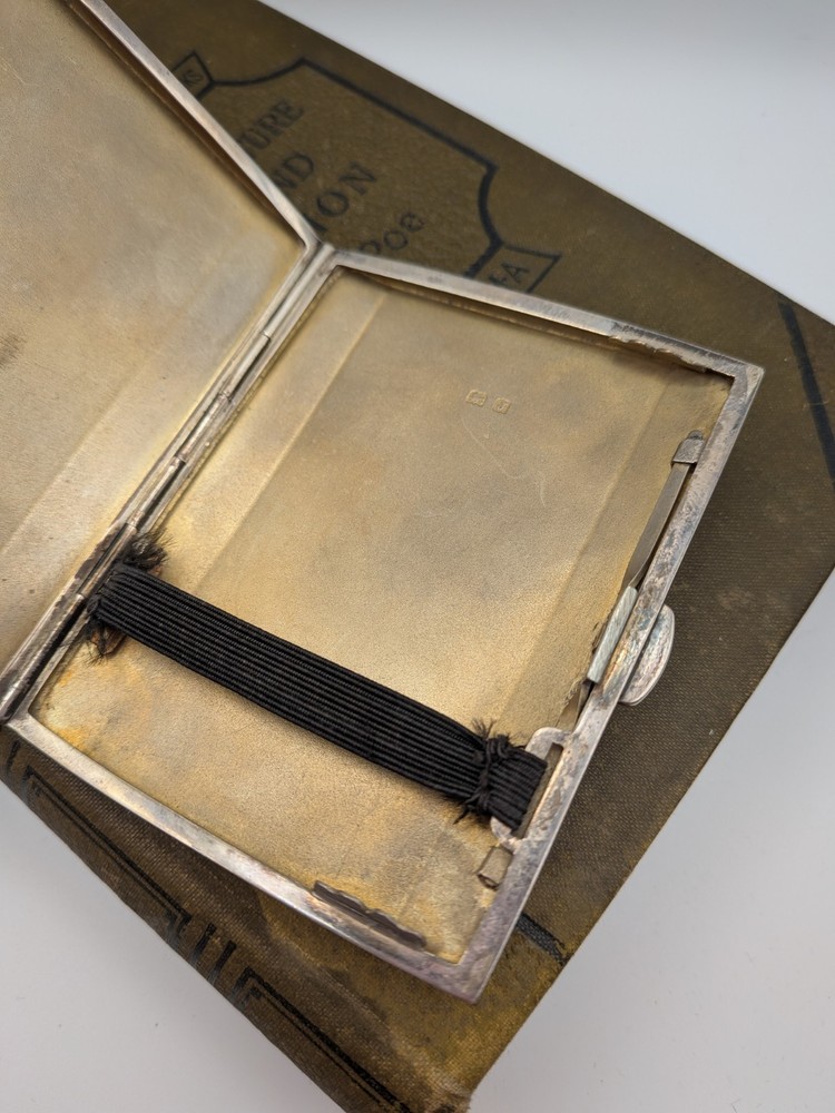 Sterling Silver Antique Cigarette Case Engraved Patterned 1933 83.55g