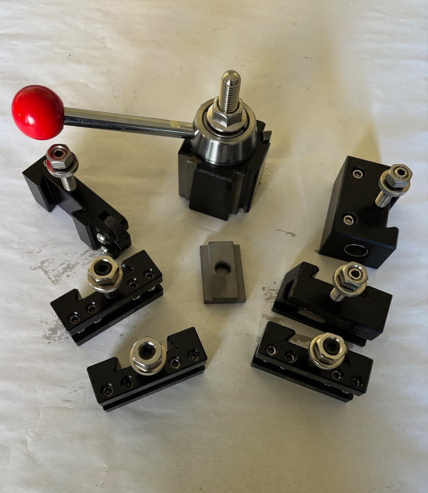 8pc WEDGE TYPE AXA QUICK CHANGE TOOLPOST SET HARDINGE, CRAFTSMAN, SIMULAR LATHES