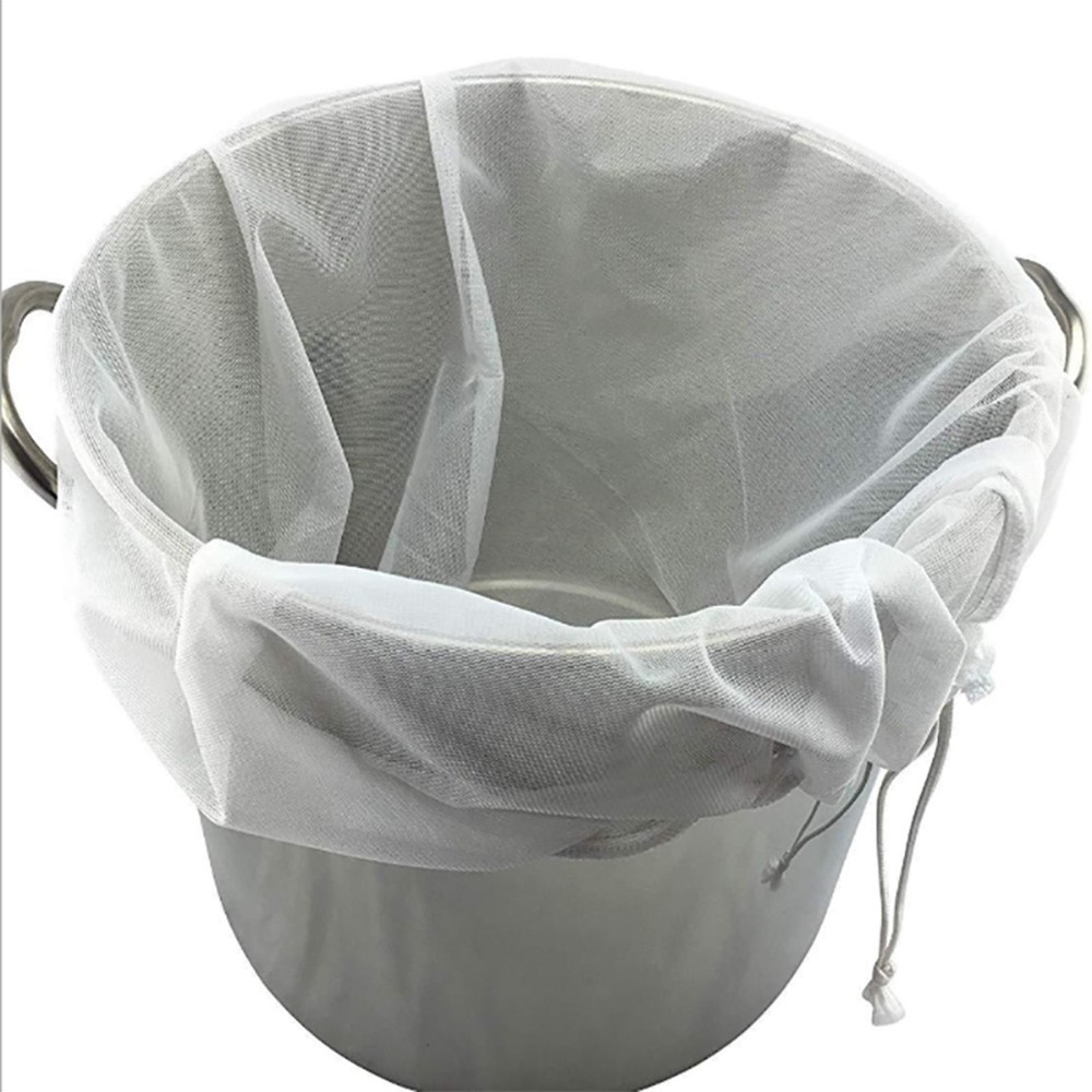 Extra Large Drawstring Filter Mesh Cloth Bag For Beer Fruit Cider Grape Brewing