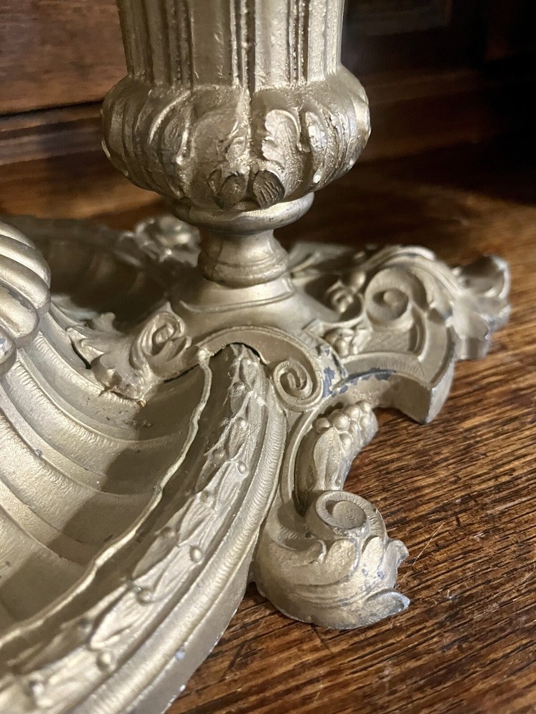 Antique Cast Iron Gilded Light Fixture Flush Mount Ceiling
