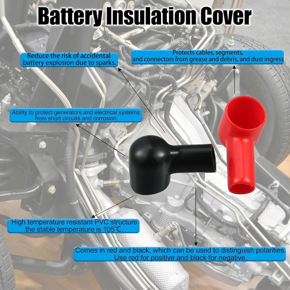 Universal Pack 20 Battery Terminal Boots Insulating Rubber Covers Cable Lug