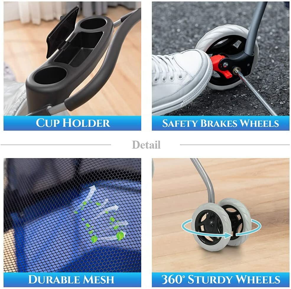 Pet Stroller 4 Wheels Posh Folding Waterproof Portable Travel Cat Dog Stroller