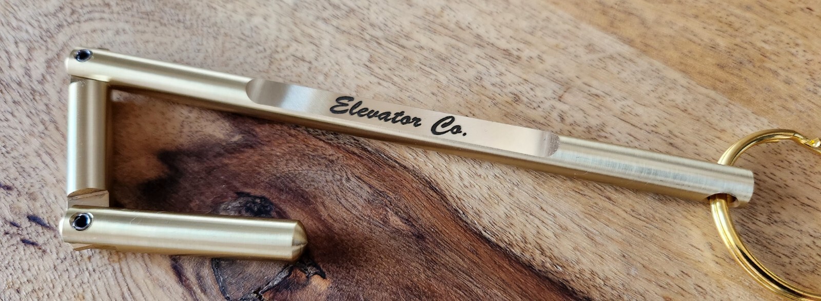 Elevator Door Key Solid Brass Customizable, Double Drop Leg Key