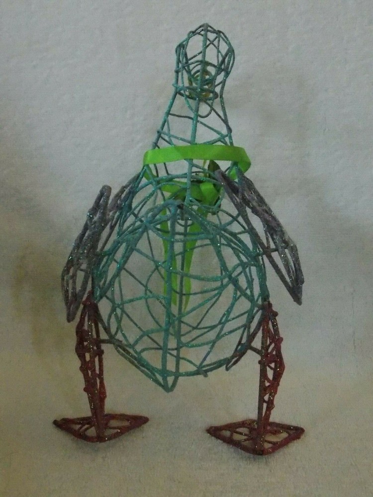 Glitter Metal Easter Duck Figurine