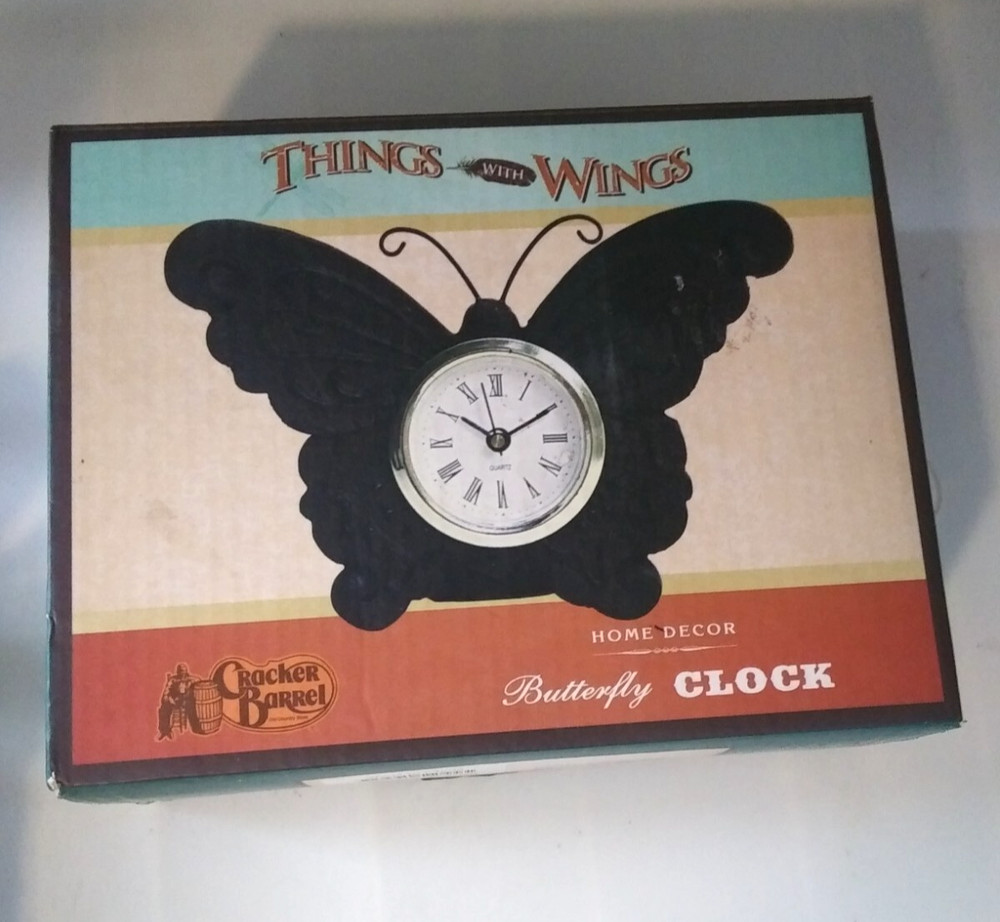 CRACKER BARREL THINGS WITH WINGS (BUTTERFLY) CLOCK HOME DECORE