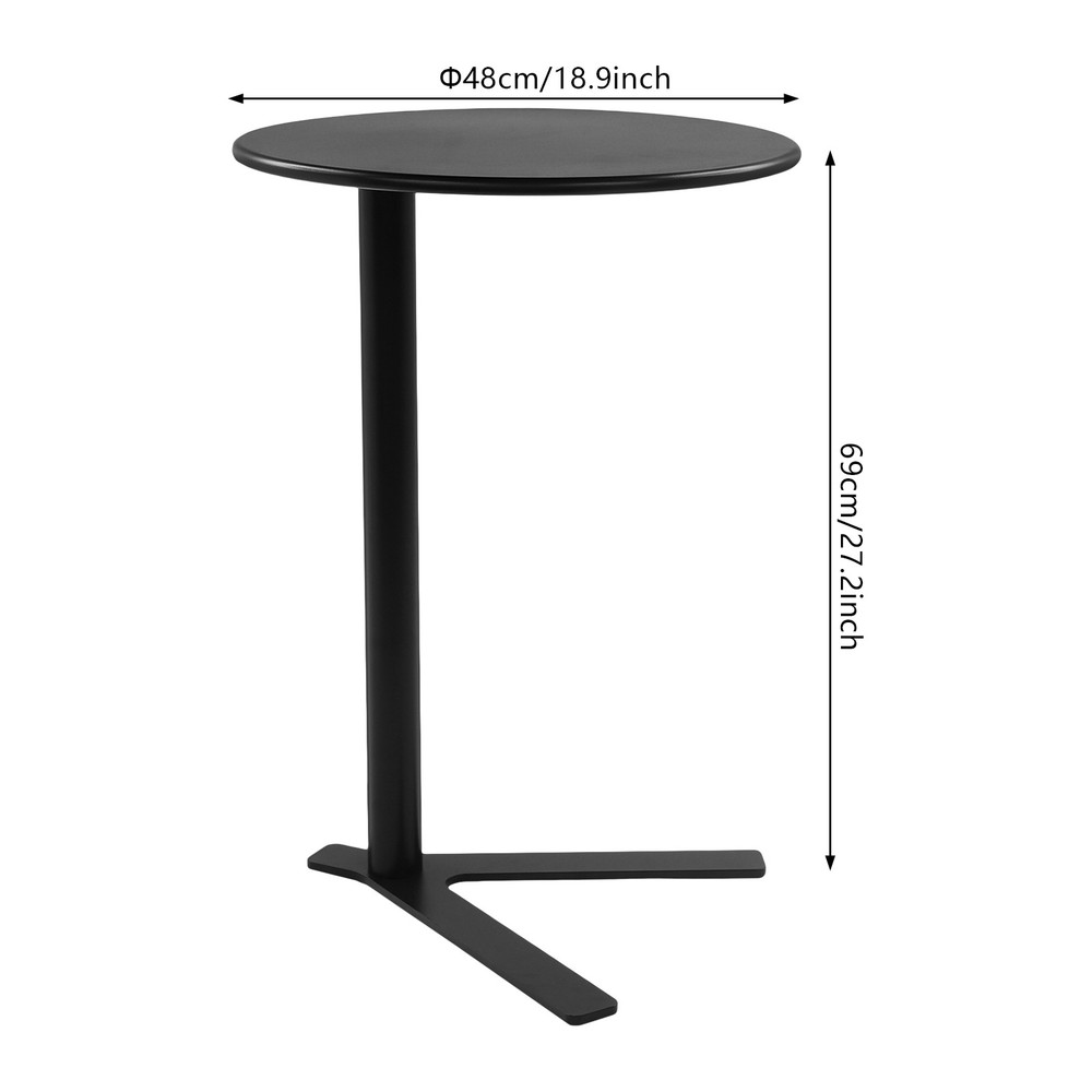 Side Table for Small Spaces, Modern Couch End Table Black