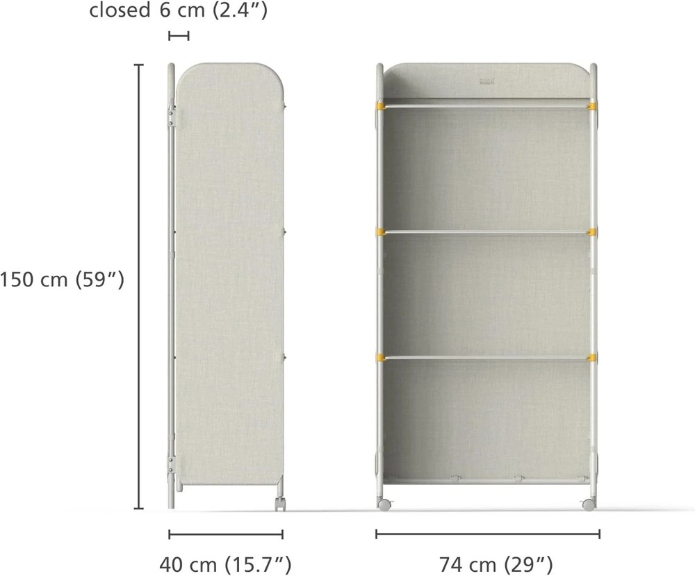 Joseph Joseph Eclipse Space‑Saving Drying Rack Folding Clothes Airer - ECRU