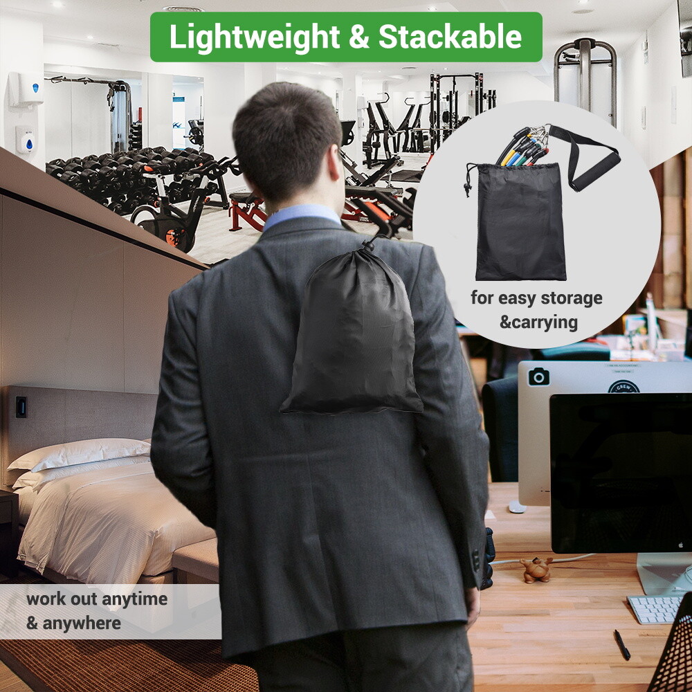 5 Tubes Resistance Bands Set Exercise Workout Stackable 100Lbs Ankle Strap Home