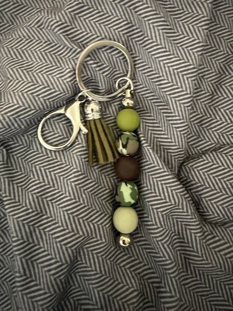 Handmade Beaded Keychains with Charms and Tassels, Assorted Designs