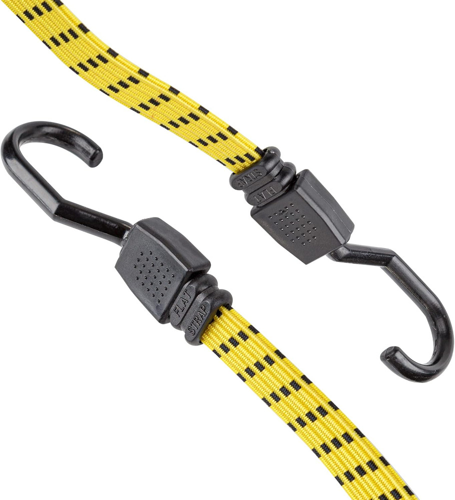 2 Pack 48" Flat Bungee Cords Heavy Duty Tie Down Straps UV Resistant Hooks