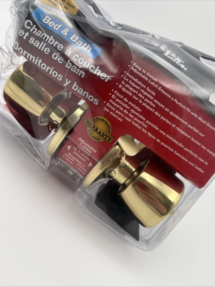 Master Lock Bed And Bath Gold Lockable Doorknob