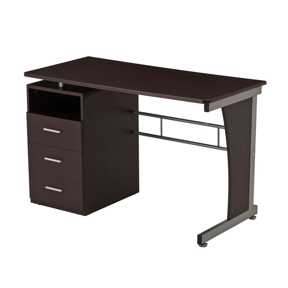 Computer Desk w/ 3 Drawers - Elevated Desktop - Moisture-Resistant MDF Top