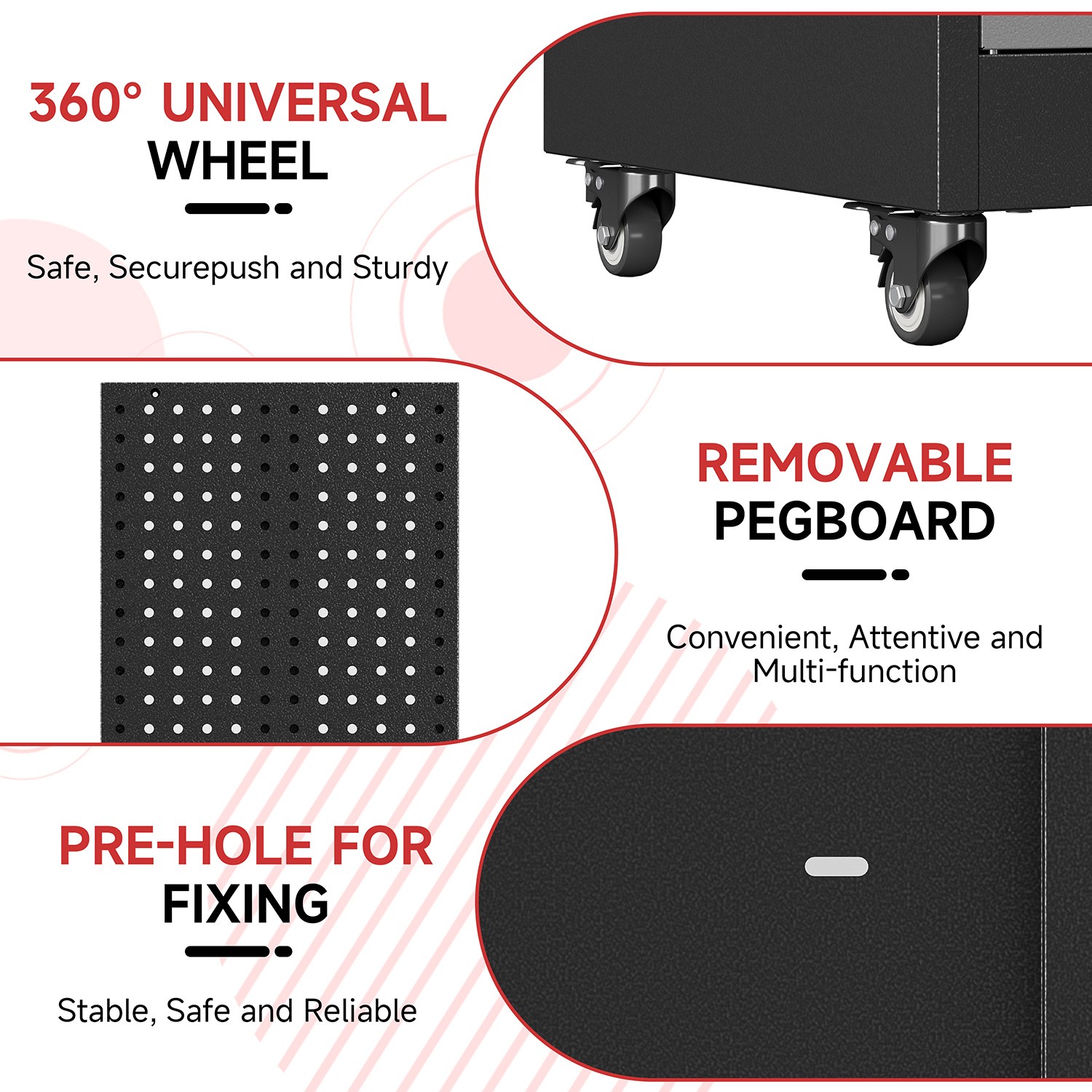 6PCs Tool Boxes Metal Garage Cabinet Set Workshop Set Garage Cabinets Storage