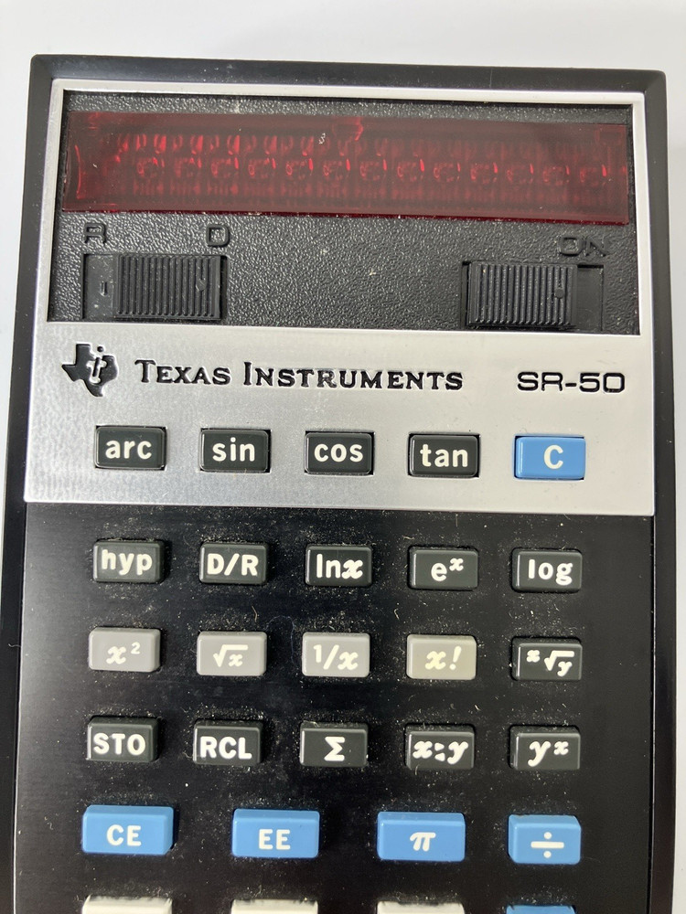 Vintage Texas Instruments SR-50 Slide Rule Calculator Case Box - Untested