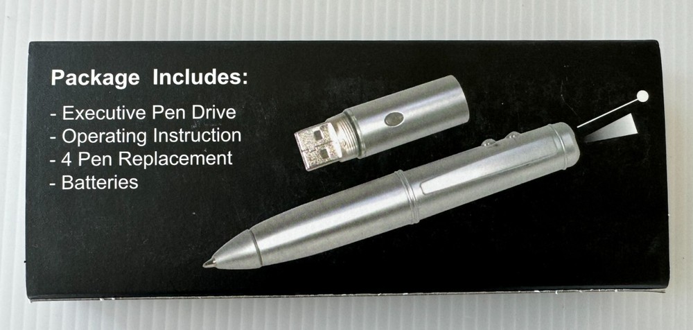 Executive Pen Drive USB, Laser Pointer, Flashlight, Ballpoint Pen, NOS 4 in 1