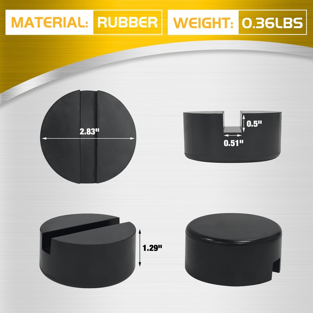 Jack Pads for Rail Pinch Weld Universal Rubber Slotted Protector 2-Pack Jacks