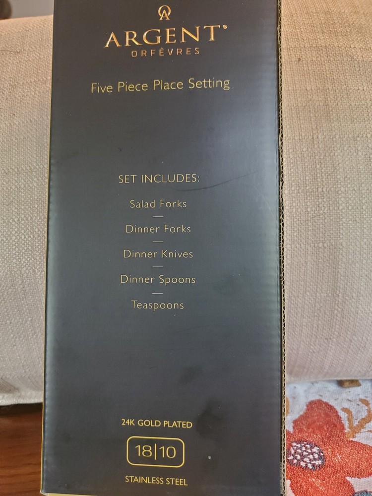 Argent Orava 18/10 Partial Gold Flatware Set Hampton Forge NIB