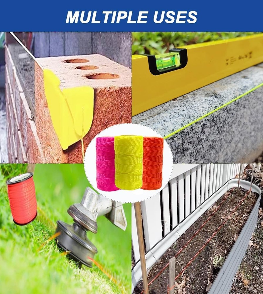 3 Rolls Mason Line String Line #18 Braided Nylon String,Nylon Twine Construct...