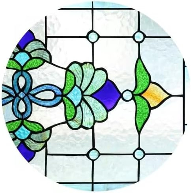 Extra Large 32" Victorian Stained Glass Transom Window Panel - 20" Height
