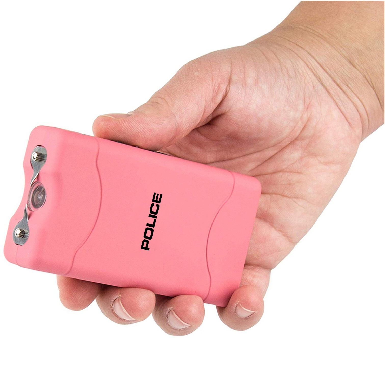 POLICE Mini Stun Gun 800 Rechargeable LED Flashlight for Self Defense Pink