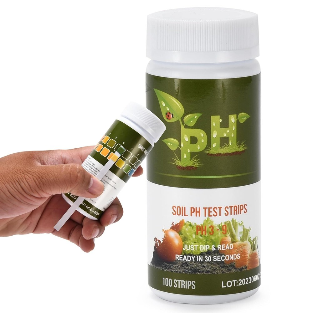 Window Garden 100 Strip Soil pH Test Kit - Complete pH Test Checker - Profession
