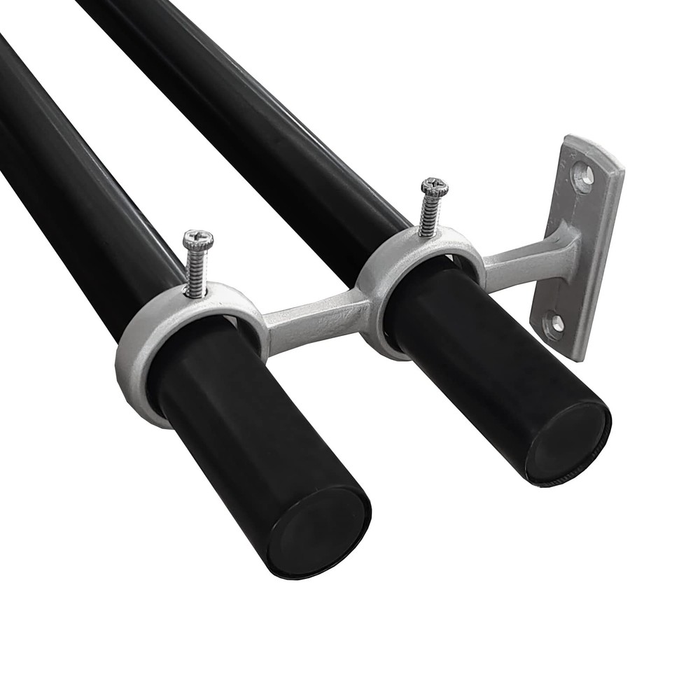 Kowibcl Curtain Rod Bracket, 3Pcs Double Holder, Silver