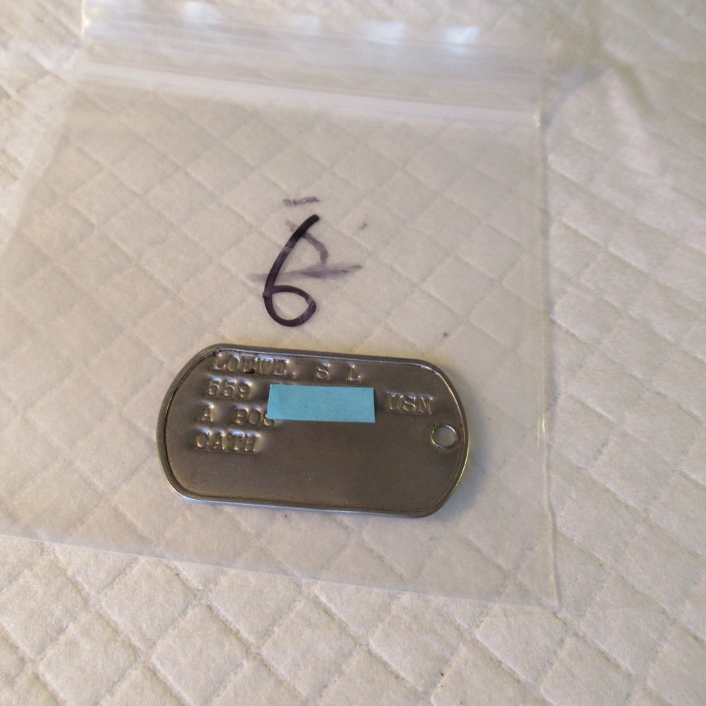 VINTAGE US MILITARY  SINGLE  DOG TAG  S L LOEWE