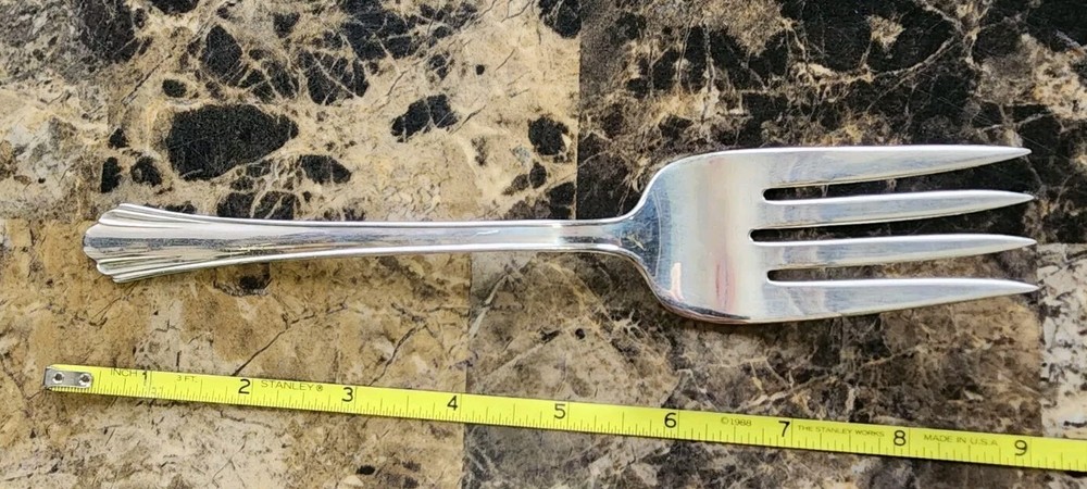 AMERICAN SILVER CO c1929- TALISMAN SILVERPLATED MEAT SERVING FORK 🍠 🥩