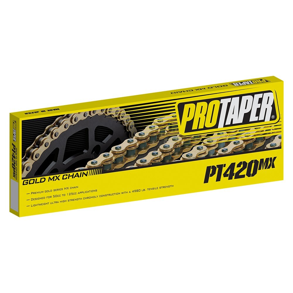 PRO TAPER 420MX MOTORCYCLE CHAIN 420 X 134 LINKS GOLD