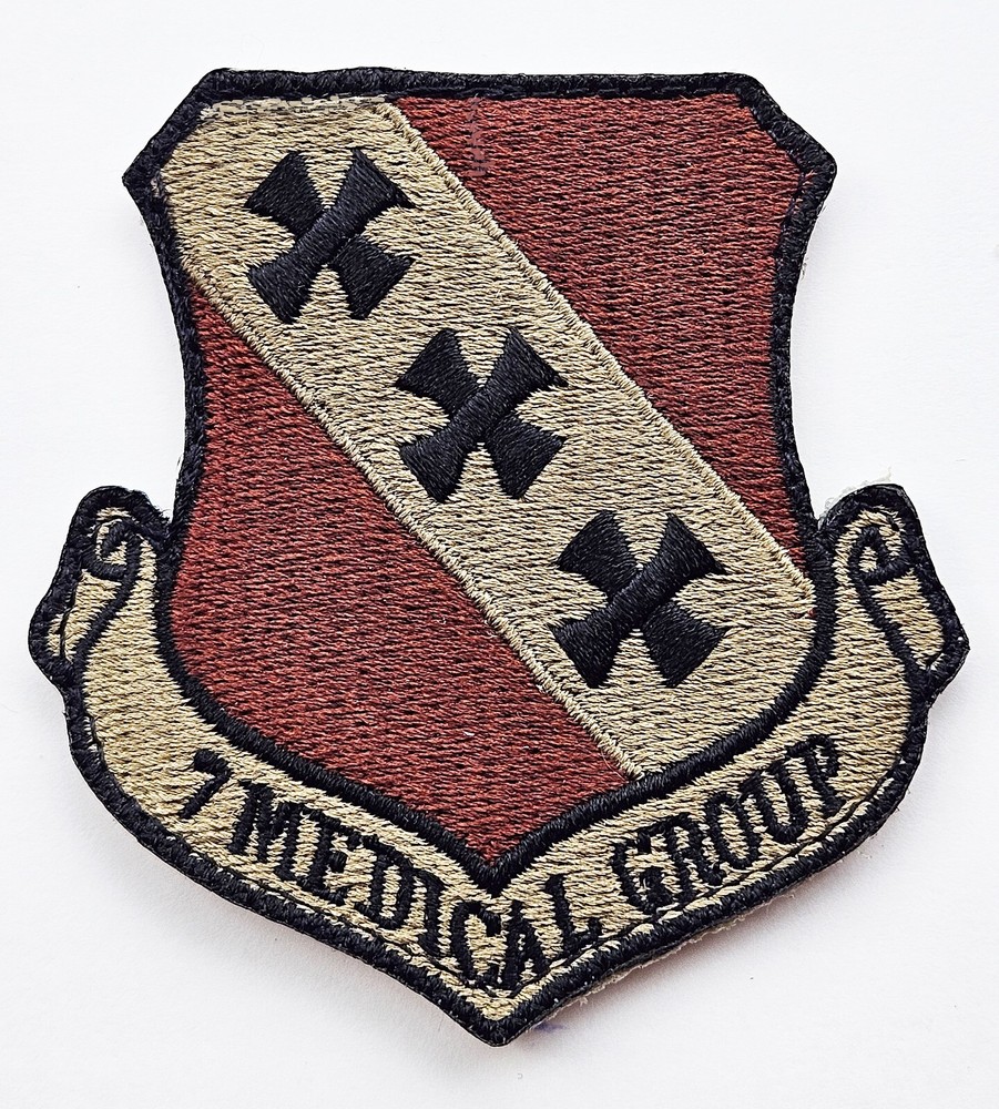 US Air Force 7th Medical Group Subdued Hook Back Patch