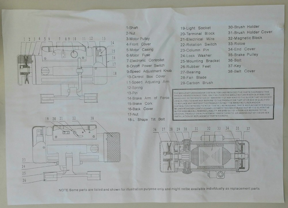 Sewing Machine Motor Servo 550w Speed Dial Control