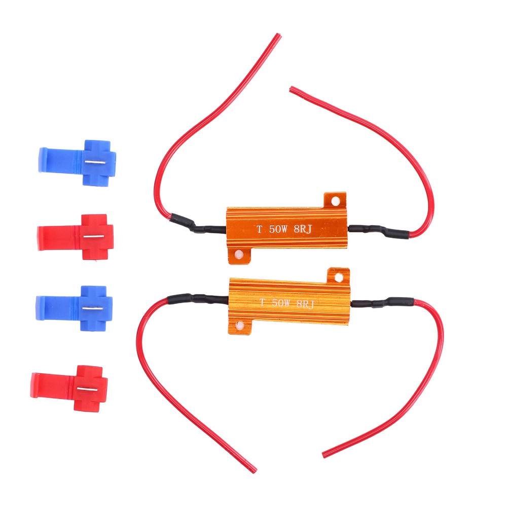 2 Sets Load Resistor 50W 8Ohm Error Accessory Kit For LED Light DRL